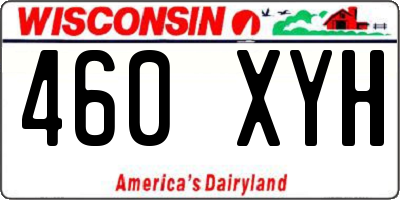 WI license plate 460XYH