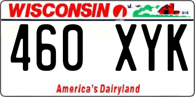 WI license plate 460XYK