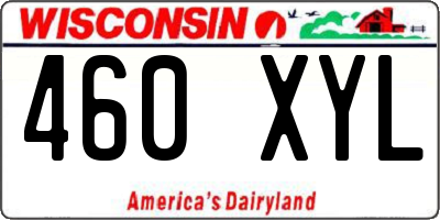 WI license plate 460XYL