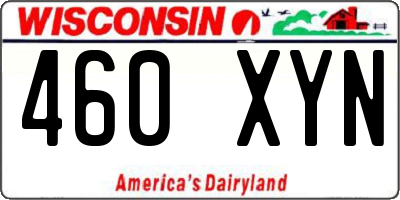 WI license plate 460XYN