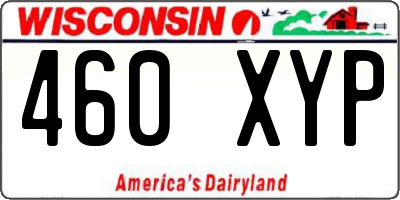 WI license plate 460XYP