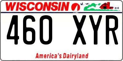 WI license plate 460XYR