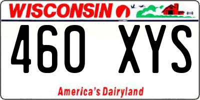 WI license plate 460XYS