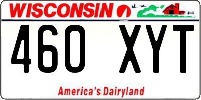 WI license plate 460XYT