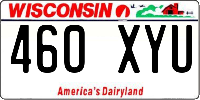 WI license plate 460XYU