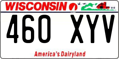 WI license plate 460XYV
