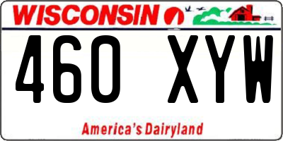 WI license plate 460XYW