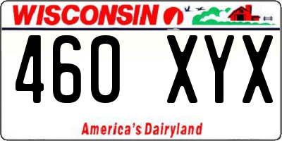 WI license plate 460XYX