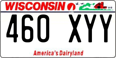 WI license plate 460XYY