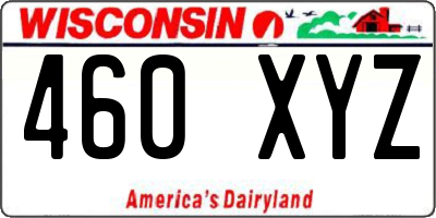 WI license plate 460XYZ