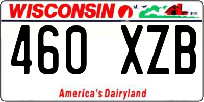 WI license plate 460XZB