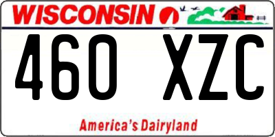 WI license plate 460XZC