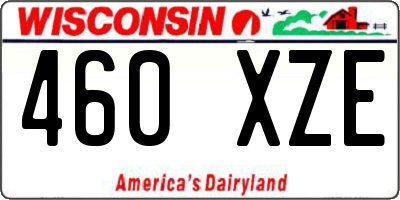 WI license plate 460XZE