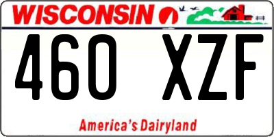 WI license plate 460XZF