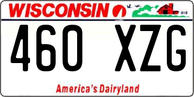 WI license plate 460XZG