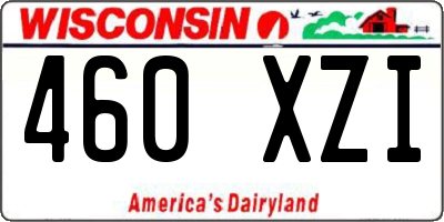 WI license plate 460XZI