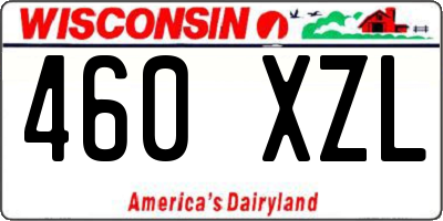 WI license plate 460XZL