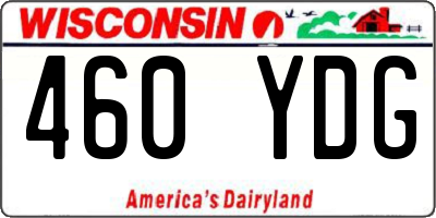 WI license plate 460YDG