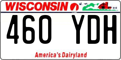 WI license plate 460YDH
