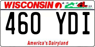 WI license plate 460YDI