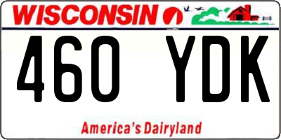 WI license plate 460YDK