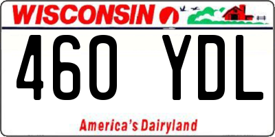 WI license plate 460YDL