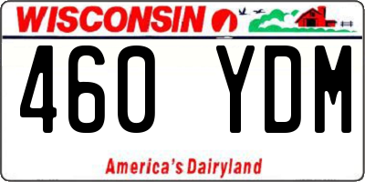 WI license plate 460YDM