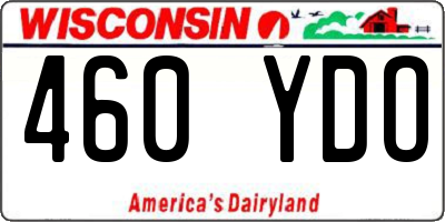WI license plate 460YDO