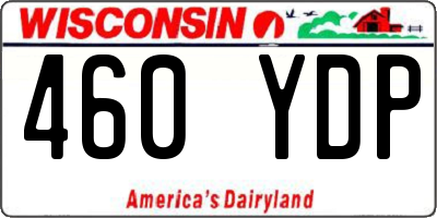 WI license plate 460YDP