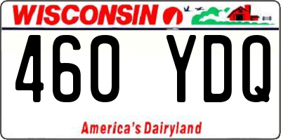 WI license plate 460YDQ