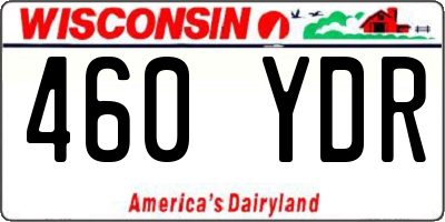 WI license plate 460YDR