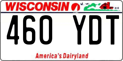 WI license plate 460YDT