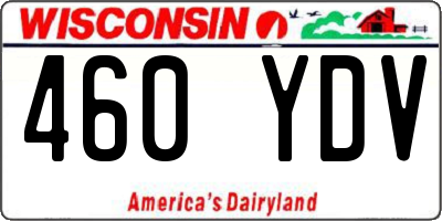WI license plate 460YDV