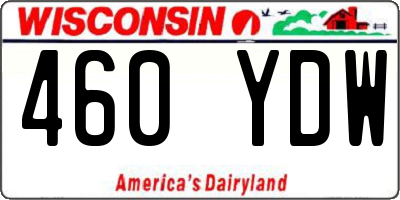 WI license plate 460YDW
