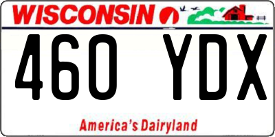 WI license plate 460YDX