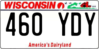 WI license plate 460YDY