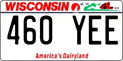 WI license plate 460YEE