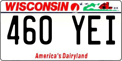 WI license plate 460YEI