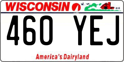 WI license plate 460YEJ