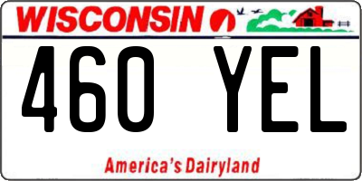 WI license plate 460YEL