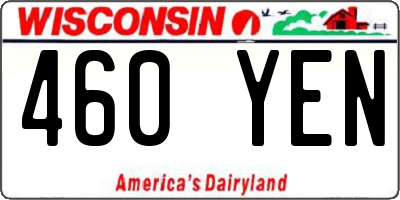 WI license plate 460YEN