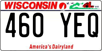WI license plate 460YEQ