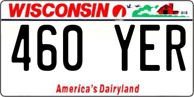 WI license plate 460YER