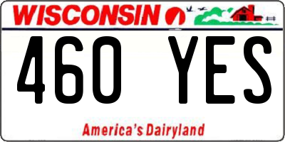 WI license plate 460YES
