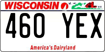WI license plate 460YEX