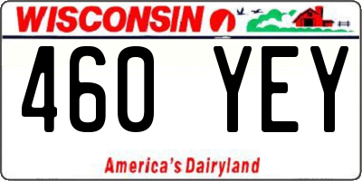 WI license plate 460YEY