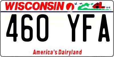 WI license plate 460YFA