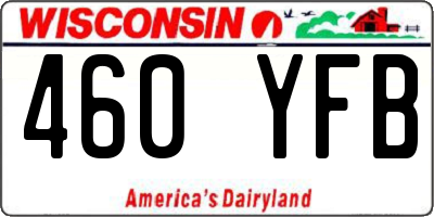 WI license plate 460YFB