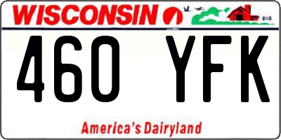 WI license plate 460YFK