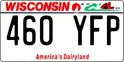 WI license plate 460YFP